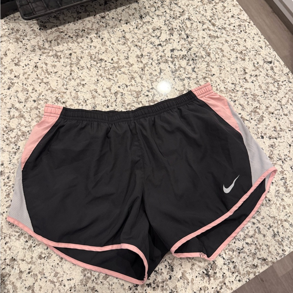 Nike Women's Black Shorts with Pink Trim